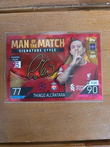 2022-23 Topps Match Attax THIAGO ALCANTARA Man of the Match Signature Style Red - Picture 1 of 5