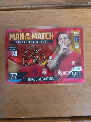 2022-23 Topps Match Attax THIAGO ALCANTARA Man of the Match Signature Style Red - Image 1 of 4