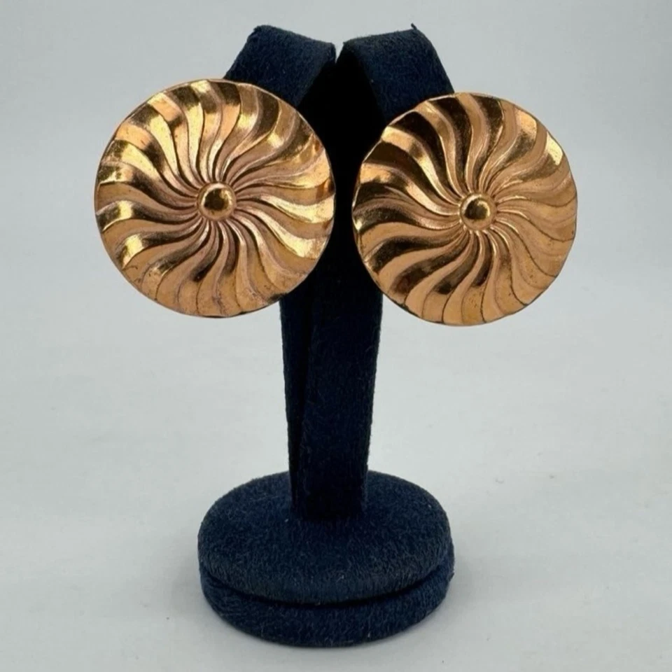 Pendientes vintage de cobre con tornillo trasero Foto 1 de 2