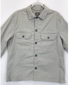 H&M Menswear Button Up Shirt Jacket M Beige Casual Workwear Utility Layering - Picture 1 of 9