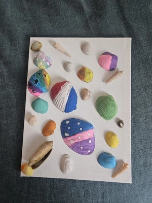 6x8 Inch Canvas Beach Seashell Picture Wall Art - Изображение 1 из 2