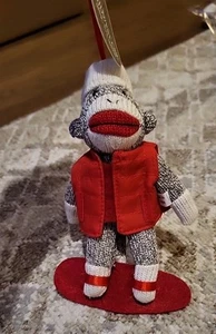 New Skateboarding 5" Sock Monkey Ornament - Picture 1 of 5