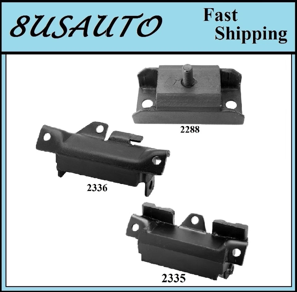 3 PCS MOTOR & TRANS MOUNT FIT 1970-1974 PONTIAC PARISIENNE 5.7L - Image 1 of 4