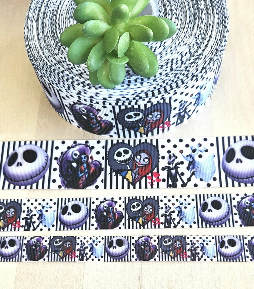 Fita 3/8, 5/8, 7/8 e 1,5" (1 YD) The Nightmare Before Christmas Jack Skellington - Imagem 1 de 1