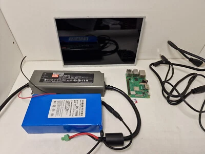 Kit raspberry pi 3 b+ écran 10.1p hdmi + alim 12v 120w + batterie lithium 12v .. - Photo 1/4