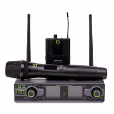 Q Audio QWM1950 Dual Handheld Beltpack CH38 UHF Microphone System Karaoke DJ