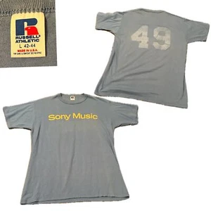 1990s Sony Music Records Single Stitch Tee T shirt Made In USA / Men’s Large * - Picture 1 of 4