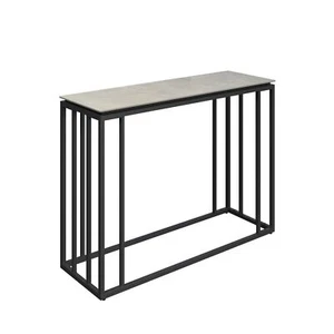 Console Table Linx Grey Stone Concrete Effect Top 6mm Thick Living Room Desk - Picture 1 of 7