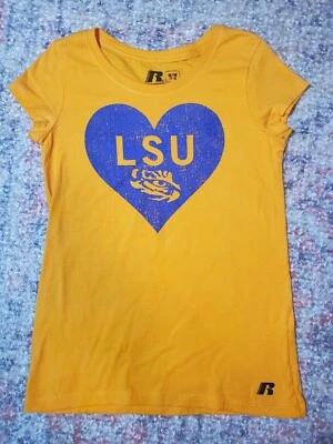 Camiseta LSU Louisiana State Tigers Russell Dorada - Mangas Cortas - Niña M 7-8 Foto 1 de 4