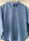 Tommy Hilfiger men's button up shirt blue 8 pocket collar long sleeve XL B4