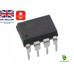 ATTINY85 20PU, 8bit, AVR, Microcontroller, 20MHz, 8 kB Flash 8-Pin PDIP - Picture 1 of 2