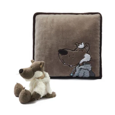 NICI Jolly Wolf im Schafspelz 25cm Plüschtier und Hugo Plüsch-Kissen 32 x 32cm
