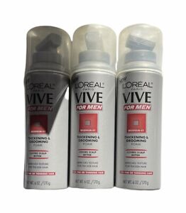 L'Oreal Pros VIVE For Men Daily Thickening and  Grooming Foam Full Size Lot Of 3