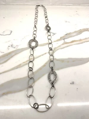 Collar Silpada Plata Esterlina Eslabón Ovalado 35" N1506 Pasarela Modernista Retirada Foto 1 de 3