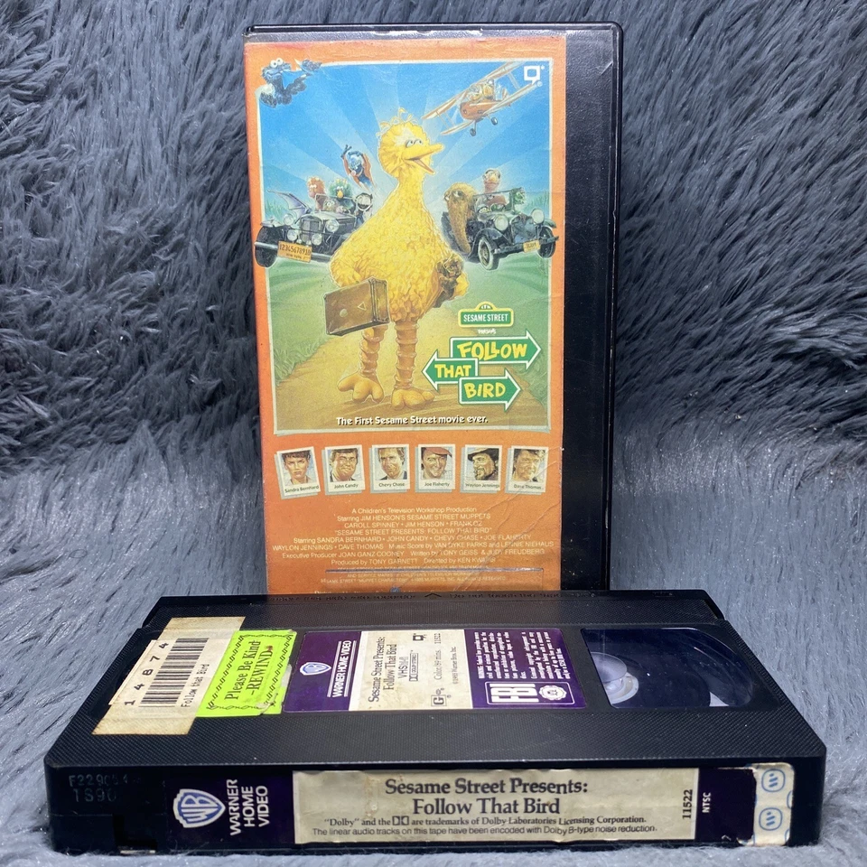 Sesame Street Follow That Bird VHS 1985 Jim Henson Big Bird Classic Film Cut Box - Image 1 of 4