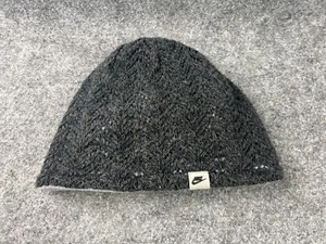 Nike Beanie Women's Gray Reversible Fleece Lined Running Workout - Picture 1 of 5