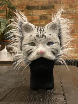 HIGH QUALITY HANDMADE TABBY ‘MOG’ CAT MASK. Therian, Masquerade, Fancy Dress, - Image 1 of 4