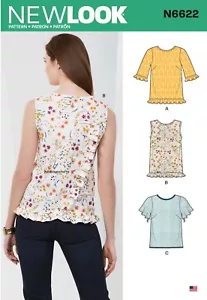 NEW LOOK 6622 MISSES' TOP Schnittmuster - 3 Styles Größen 8 - 20 - Bild 1 von 3