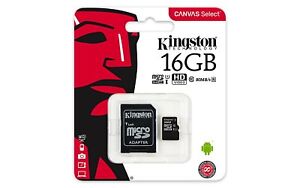 Card Memory Kingston Canvas Select Microsdxc 16GB UHS-1 U3 V30