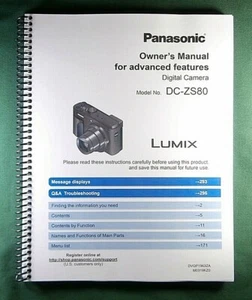 Panasonic DC-ZS80 Instruction Manual: 311 Pages & Protective Covers! - Picture 1 of 4
