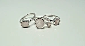 Catálogo Sundance Cuarzo Rosa Facetado con Bandas de Plata Esterlina Anillo Talla 7 Nuevo - Imagen 1 de 8