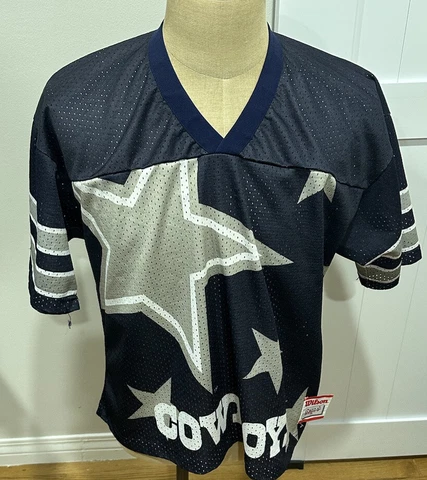 Vintage 80’s Wilson Dallas Cowboys Football All Over Print Jersey Mens L Cover