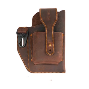 Borsa cintura telefono vera pelle borsa anello vita fondina marsupio per iPhone 14 tutti - Foto 1 di 14