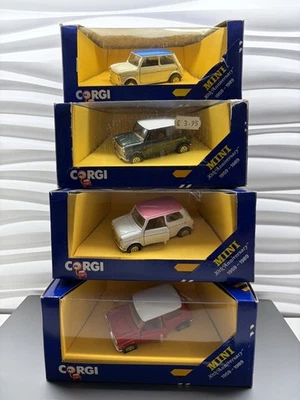 Corgi Mini 30th Anniversary Bundle 2 - C330 Sky, Racing Green,  Rose, Flame Red - Image 1 of 4