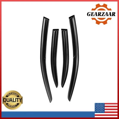 Fits 08-17 Mitsubishi Lancer JDM Mugen Style Window Vent Visor Rain/Sun 3D Wavy - Image 1 of 4