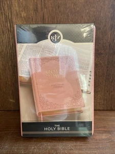 KJV Pink Faux Leather Giant Print Bible Thumb Indexed BRAND NEW - Picture 1 of 2