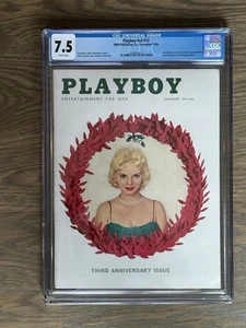 Playboy December 1956 HMH Publishing #v3 #12 Lisa Winters CGC 7.5 - Picture 1 of 2