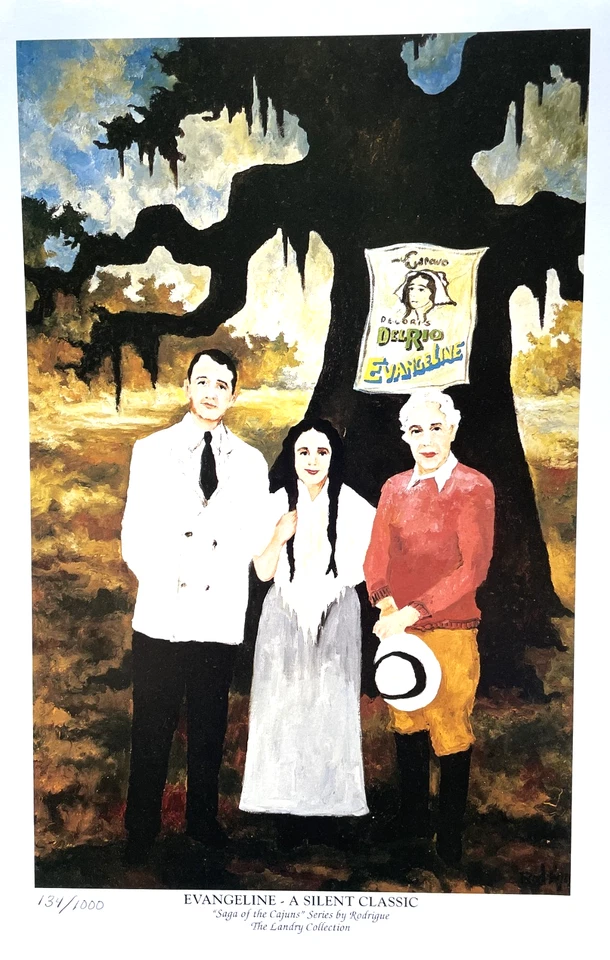RODRIGUE SAGA OF THE CAJUNS/EVANGELINE SILENT CLASSIC # LTD. EDT. 8 1/4 X 12 1/4 - Image 1 of 4