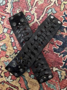2 Calvin Klein Men’s Adjustable Black Leather Bracelets - Picture 1 of 6