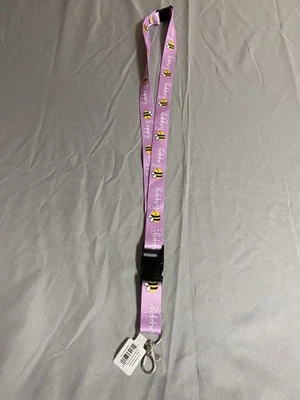 Cordón morado con el mensaje “Bee Happy” nuevo con etiquetas Foto 1 de 4