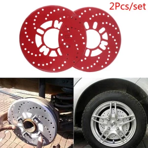 2x Aluminium Disc Brake Cover Vehicle Car Wheel Decorative Rotor Cross Drill^-va - Picture 1 of 12