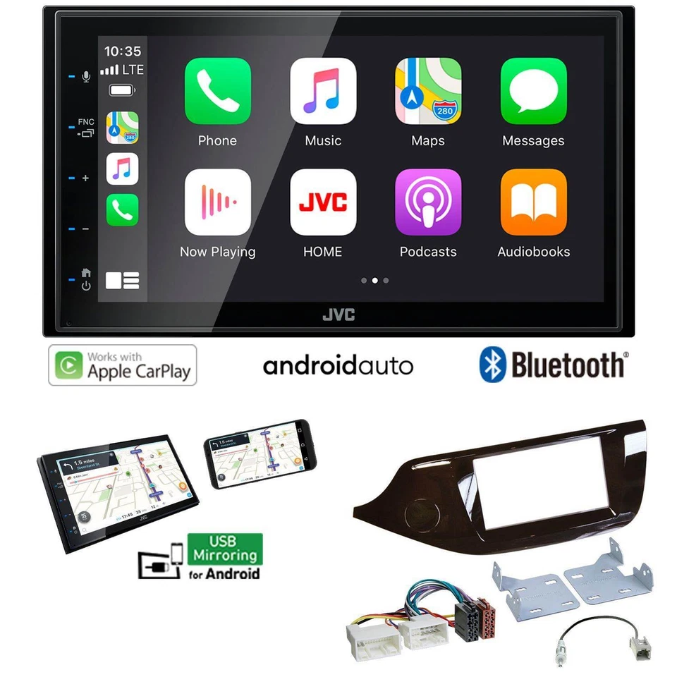 JVC 2-DIN Autoradio Apple CarPlay Android Auto für KIA Cee'D ab 2012 ab 2012