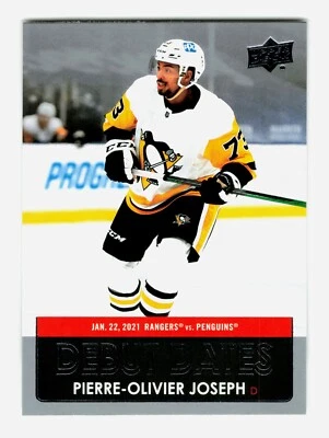 2021-22 Upper Deck Debut Dates Pierre-Olivier Joseph #DD-10 - Penguins - Image 1 of 2