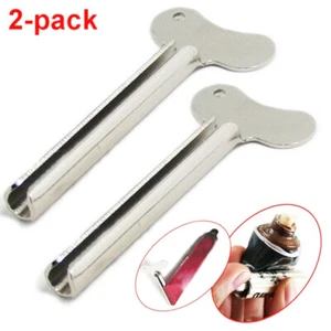 2x Stainless Steel Toothpaste Tube Squeezer Easy Metal Rolling Holder Dispenser - Picture 1 of 11
