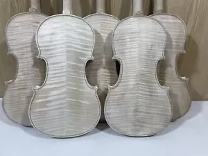 Unvollendete 4/4 Violine mit Tigerflammenahorn Boden und Seite - Handarbeit - Bild 1 von 11