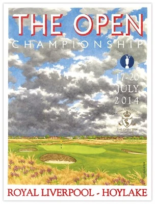 Официальный плакат открытого чемпионата 2014 года Liverpool по гольфу Рори Макилрой 18 дюймов x 24 дюйма - Изображение 1 из 4