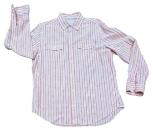 Banana Republic Linen Blend Shirt Mens Sz L Button Long Sleeve Multicolor - Picture 1 of 9