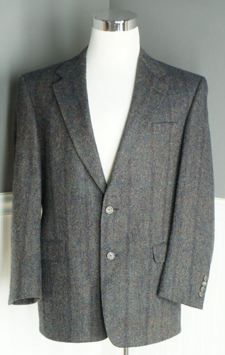 Cappotto sportivo Burberry's lana spina di pesce 40R Union Made USA