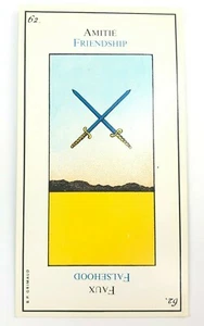 Vintage Grimaud Tarotkarte FREUNDSCHAFT / UNWAHRHEIT Nr. 62 Französisch Frankreich Englisch - Bild 1 von 3