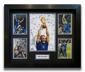 PANTALLA DE FOTOS ENMARCADA FIRMADA A MANO FABIO CANNAVARO - AUTÓGRAFO ITALIA. - Imagen 1 de 1