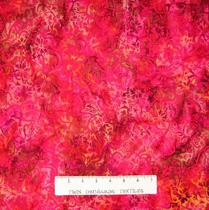 Batik Textil Stoff - rosa & braun Ranken und Blume - Quilt Baumwolle YARD - Bild 1 von 1