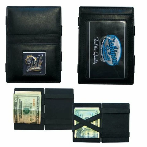 MLB MILWAUKEE BREWERS JACOB'S LADDER STYLE LEATHER WALLET NEW Cover