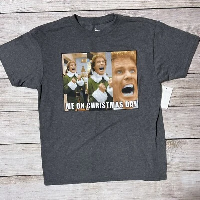 ELF ME ON CHRISTMAS DAY KIDS SHIRT SIZE XL (14-16). GRAPHIC DESIGN NEW TAGS - Image 1 of 4