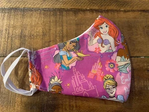 Homemade Masks 100% Cotton Disney Princess Girls Ages 4-7 Washable - Picture 1 of 3