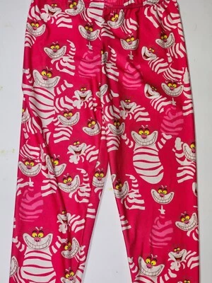 Leggings femininas Cheshire gato rosa estampada amanteigada macia elástica país das maravilhas - Imagem 1 de 4