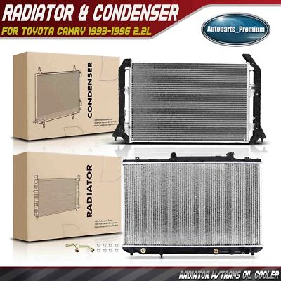 Kit de refrigeração de radiador e condensador CA para Toyota Camry 1993-1996 2.2L 8846006020 - Imagem 1 de 4